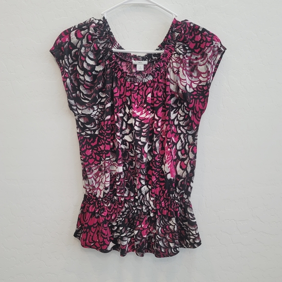 Worthington Pink & Black Blouse Top Women's Size Small - Picture 2 of 9